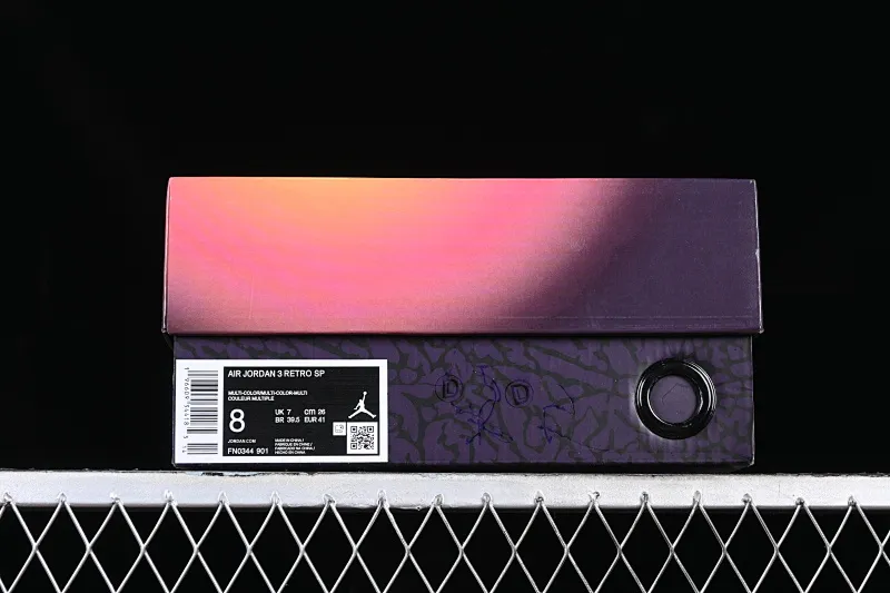 All categories Air Jordan Jordan series basketball shoes Air Jordan 3 cost-effective version J.Balvin x Air Jordan 3 Retro AJ3 Joe 3 rainbow gradient FN0344-901